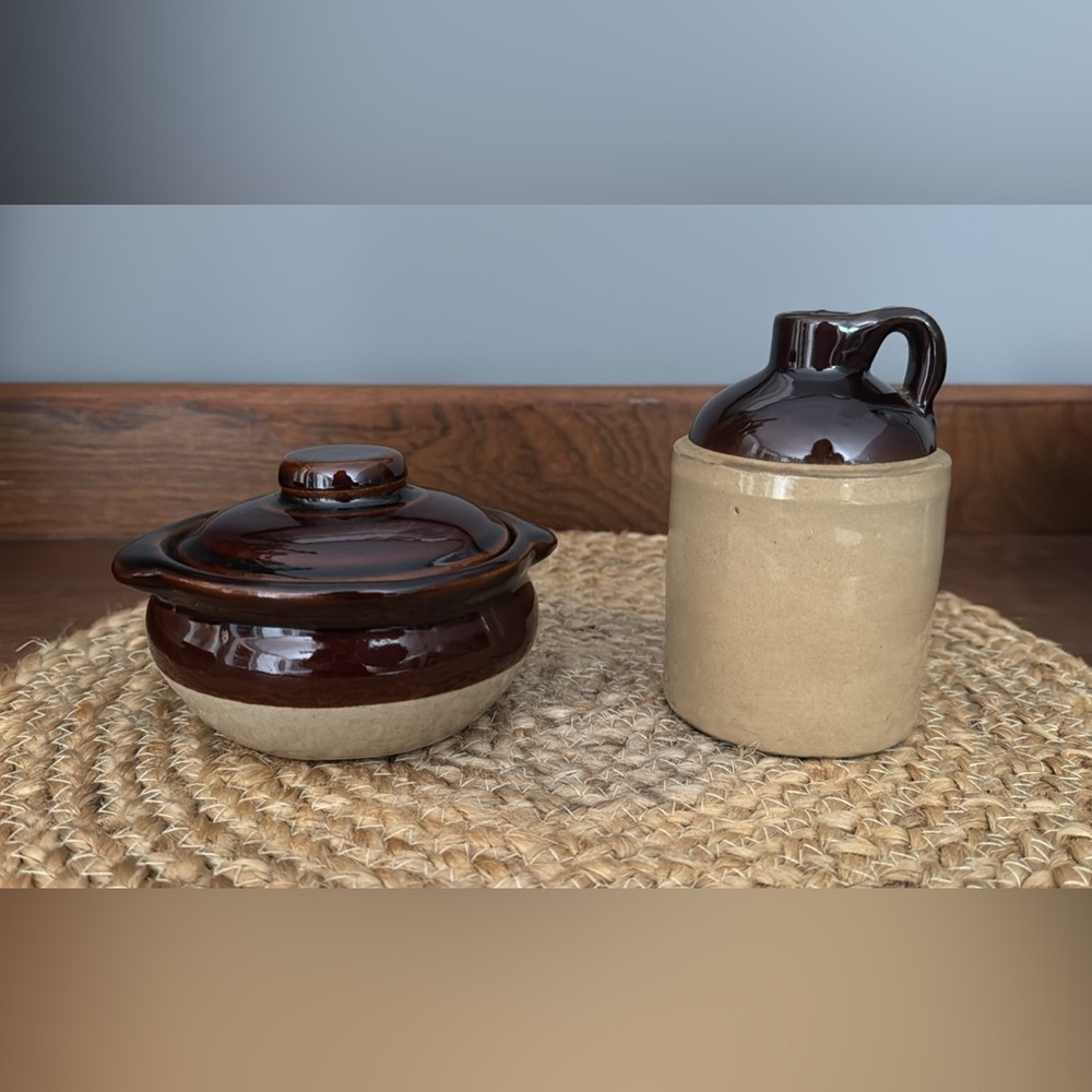 Mini Ceramic Pottery Set - Jug & Bean Pot